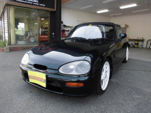 スズキカプチーノＨ６年式ダークグリーン　５ＭＴ６５万円