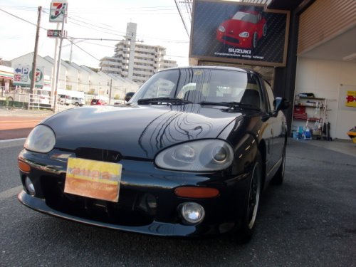 スズキカプチーノH５年　ダークグリーン　５MT　55万円